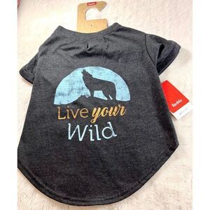 Live Your Wild XL‎ Grey Dog T-Shirt NWT